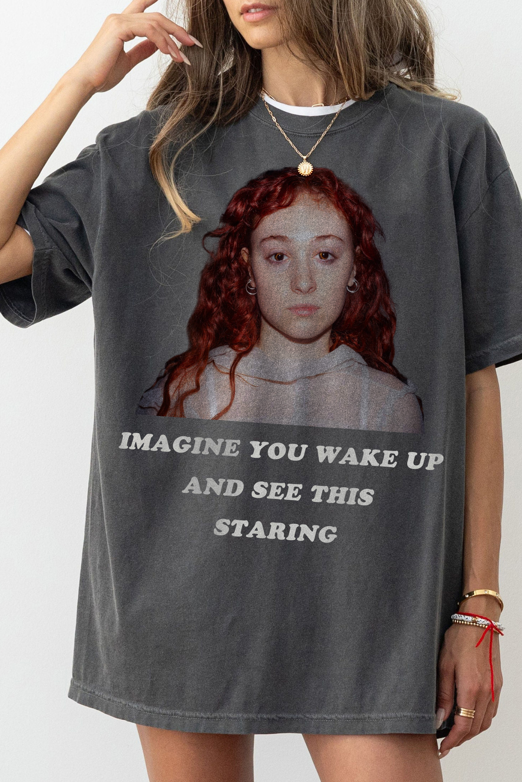 New T-Shirt Imagine You Merch, Shirt Imagine You Wake Up And See This Staring Chappell For Women