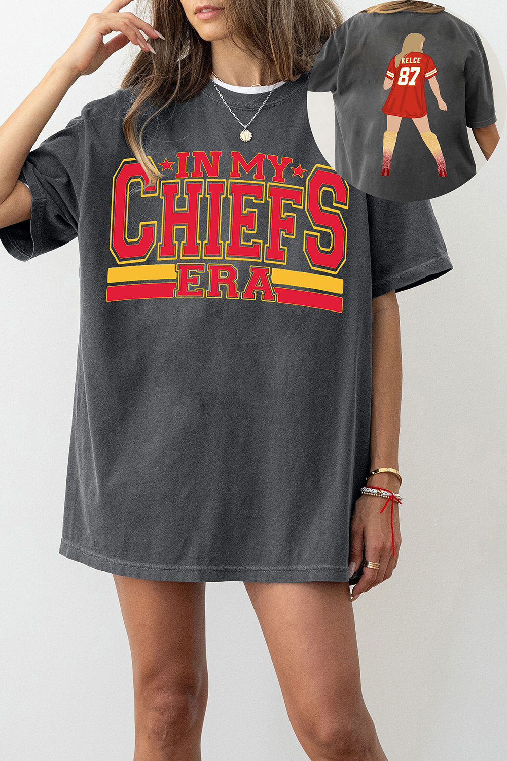 T-Shirt In My Merch, Shirt In My Chiefs Era Football Chiefs Taylor And Travis Jersey 87 For Women