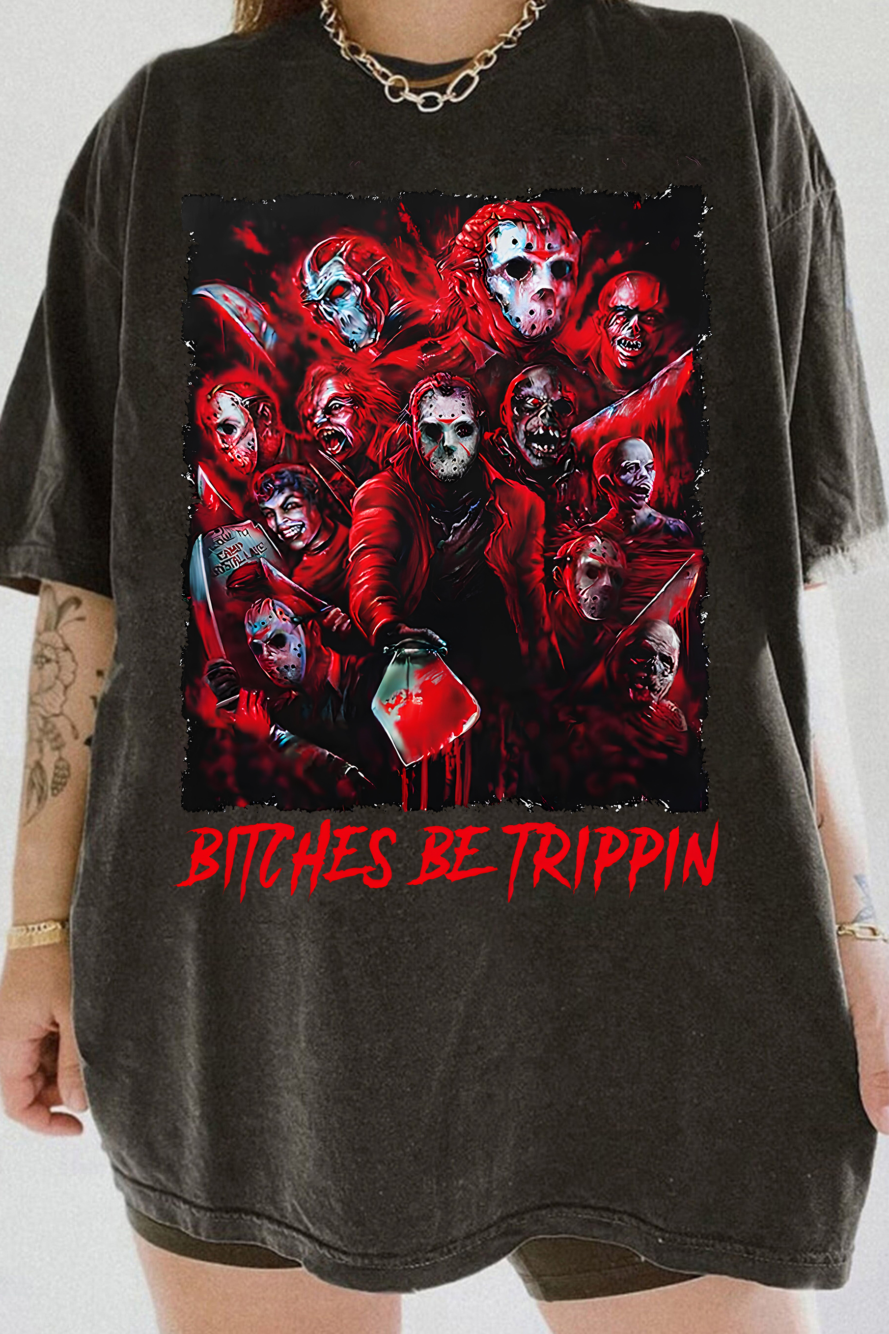 New T-Shirt Jason Bitches Merch, Shirt Jason Bitches Be Trippin For Women