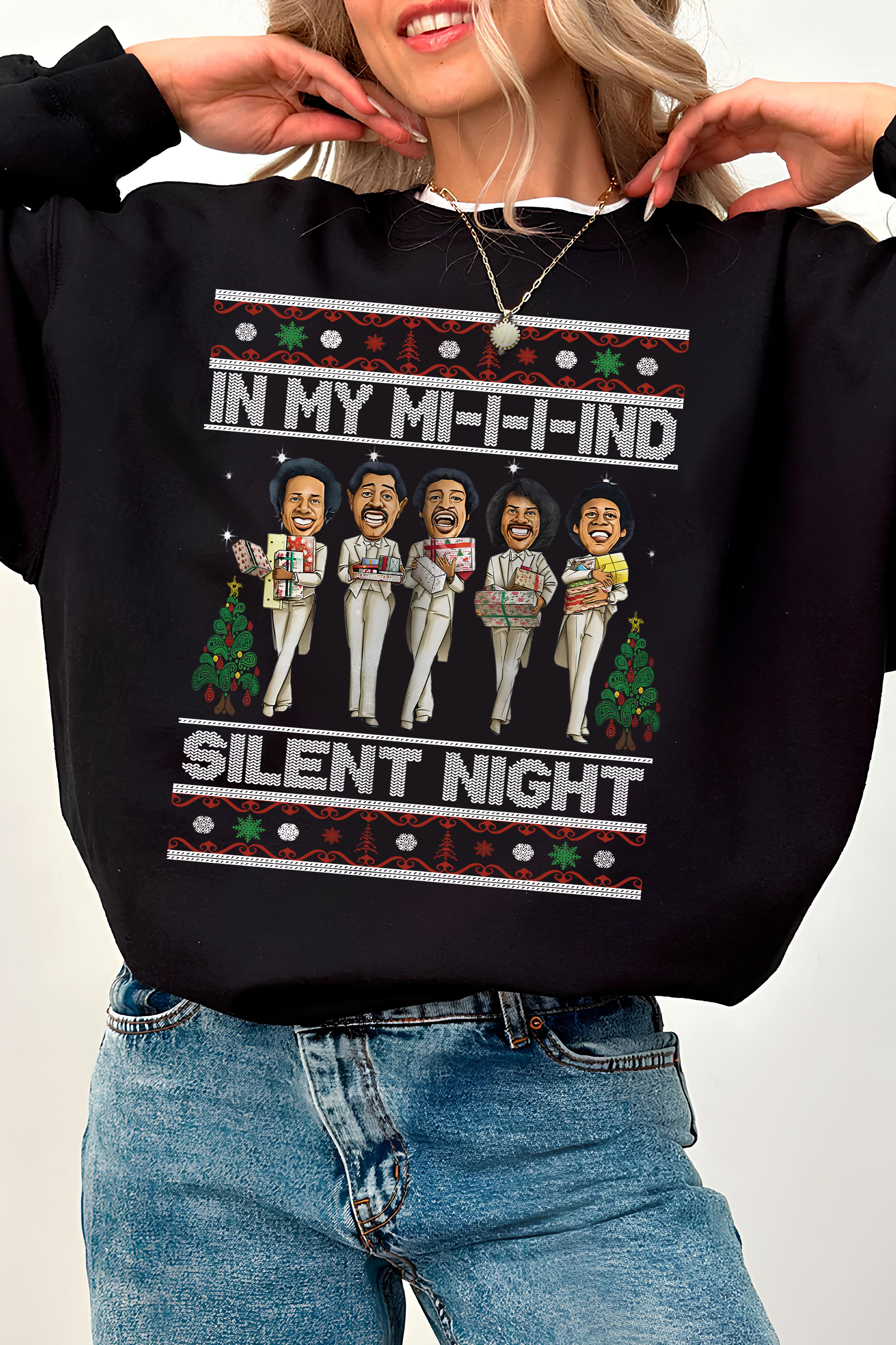 New In My Mind Silent Night Fleece Sweatshirt For Women