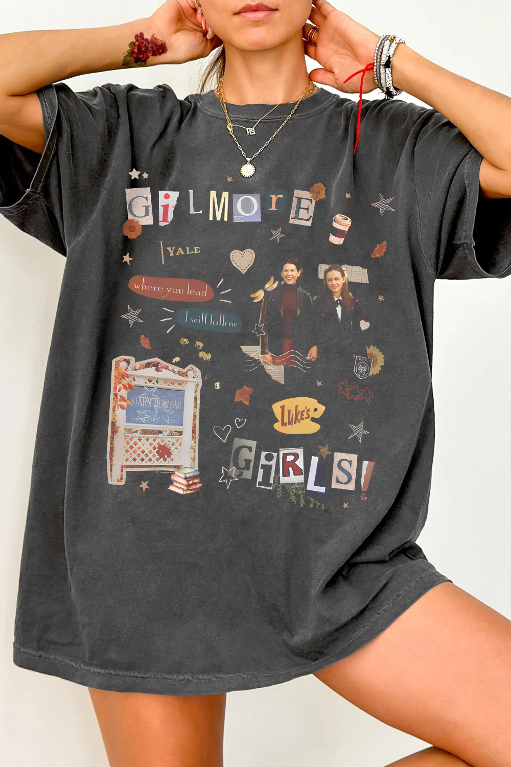 T-Shirt Hollow Stars Merch, Shirt Hollow Stars Town Gilmore Estate For Women