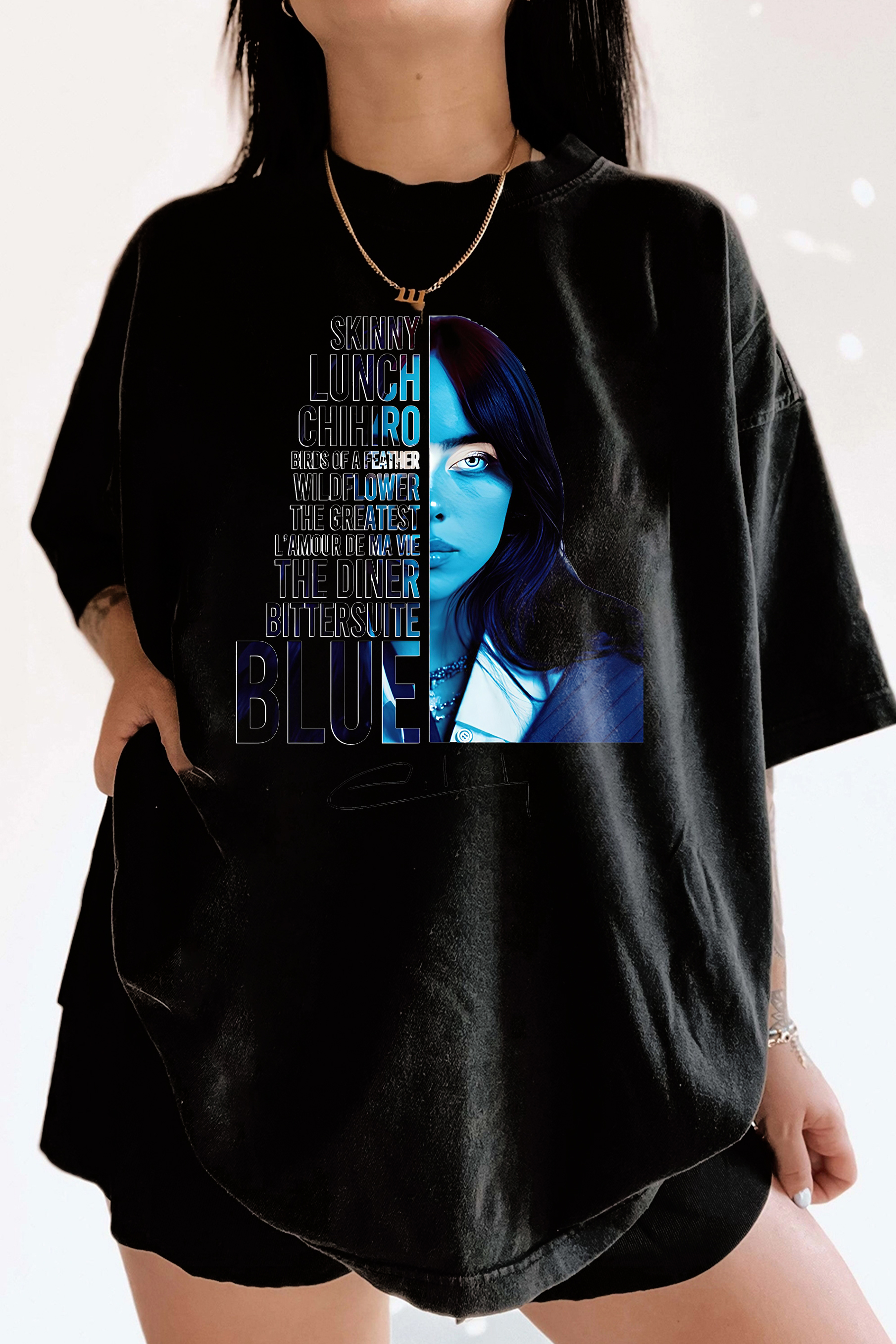 T-Shirt Hit Me Merch, Shirt Hit Me Hard And Soft Billie For Women