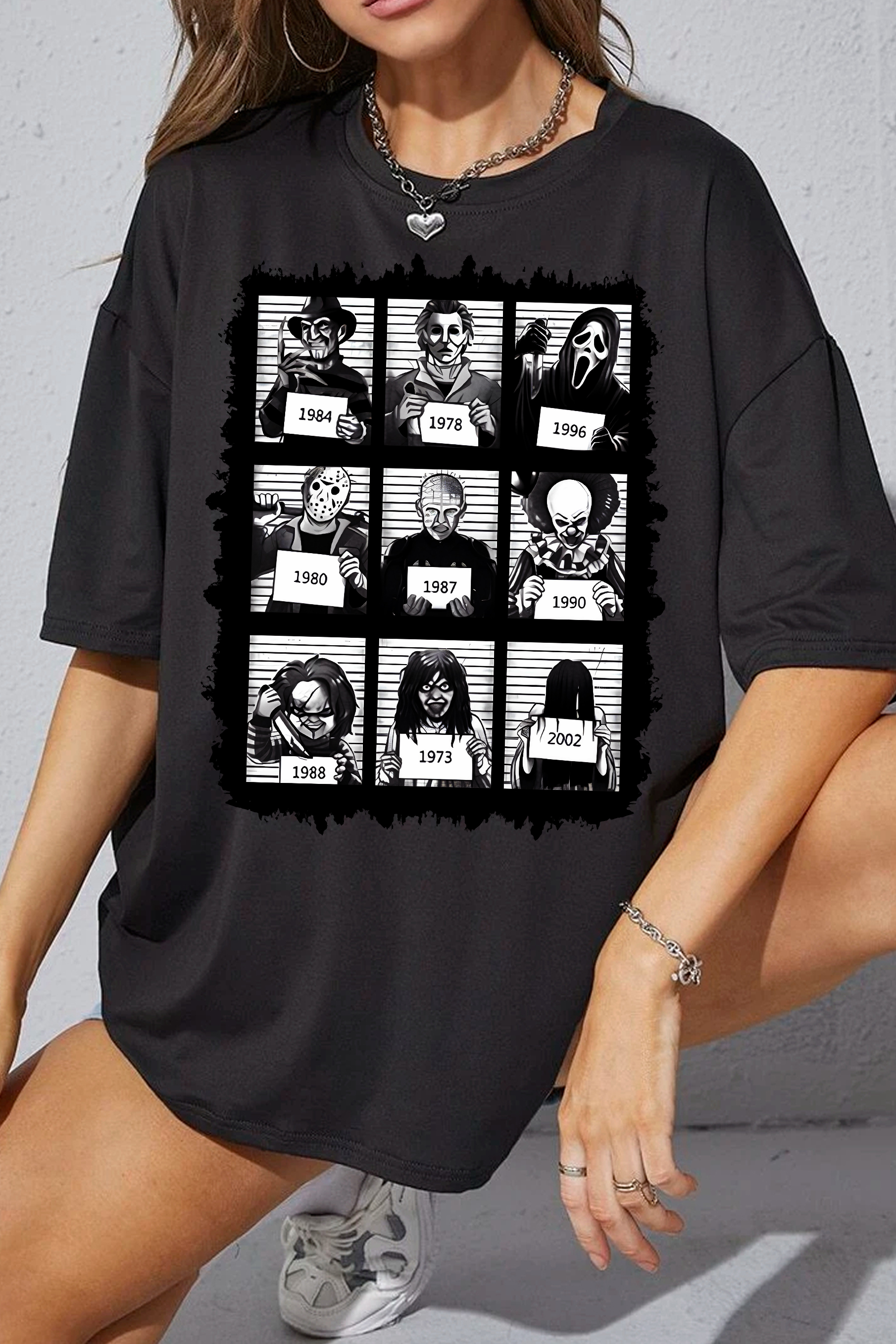 New T-Shirt Horror Movie Merch, Shirt Horror Movie Character For Women