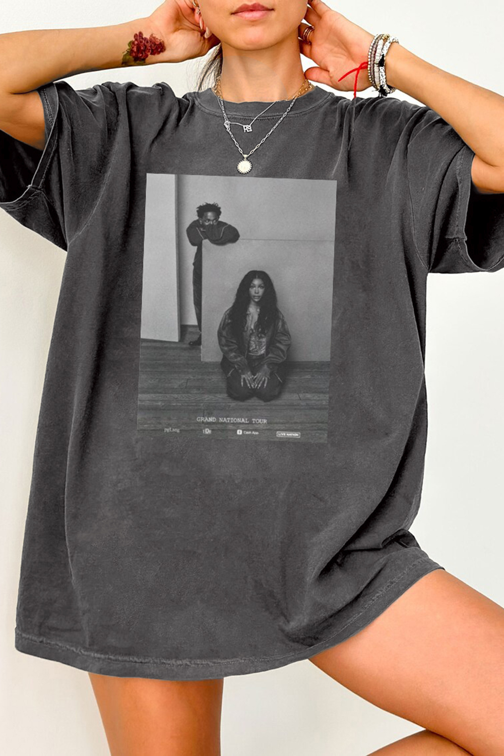 New T-Shirt Grand National Merch, Shirt Grand National Tour Merch Kendrick Lamar Sza For Women