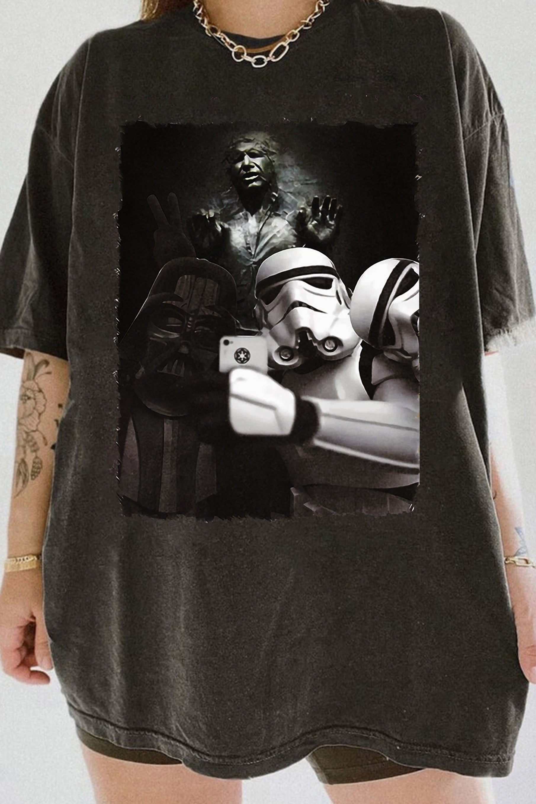 New T-Shirt Funny Darth Merch, Shirt Funny Darth Vader And Storm Trooper Selfie For Women