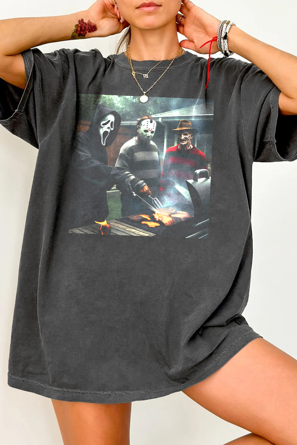 New T-Shirt Friends Ghost Merch, Shirt Friends Ghost Killer Horror Movie For Women