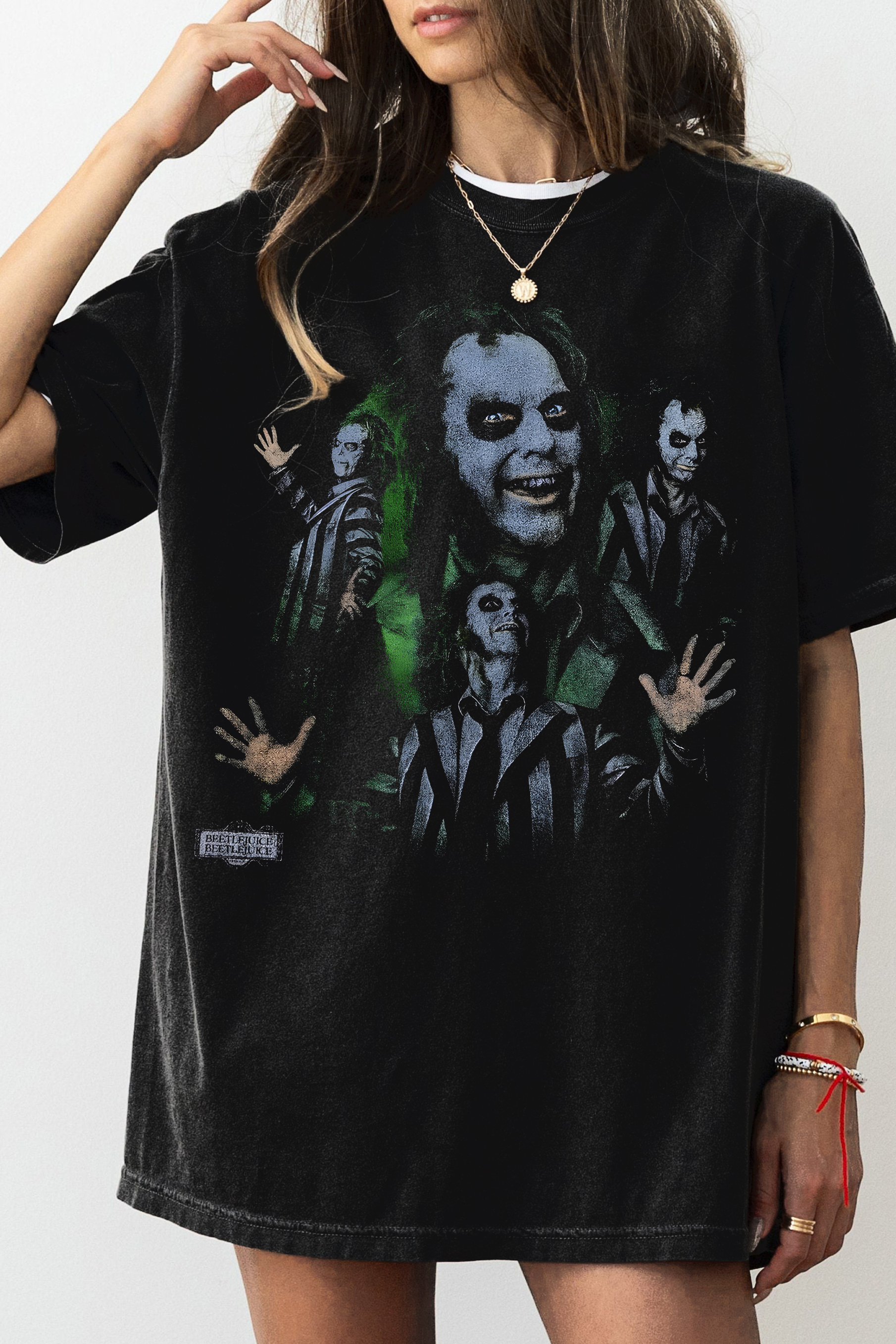 New T-Shirt Ghost With Merch, Shirt Ghost With The Most Twofer Beetlejuice For Women