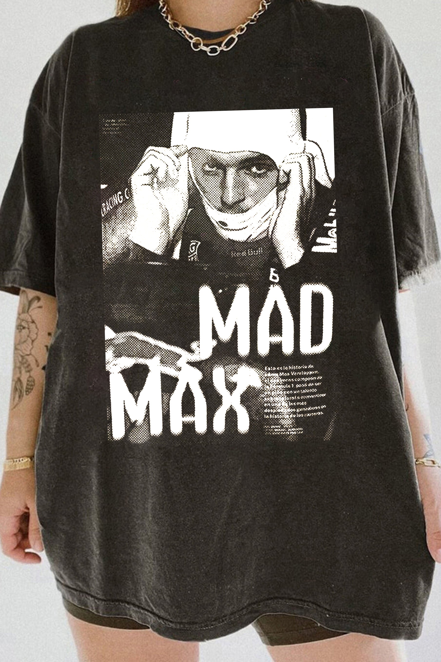 T-Shirt F1 Max Merch, Shirt F1 Max Vertstappen Halftone Vintage Style For Women