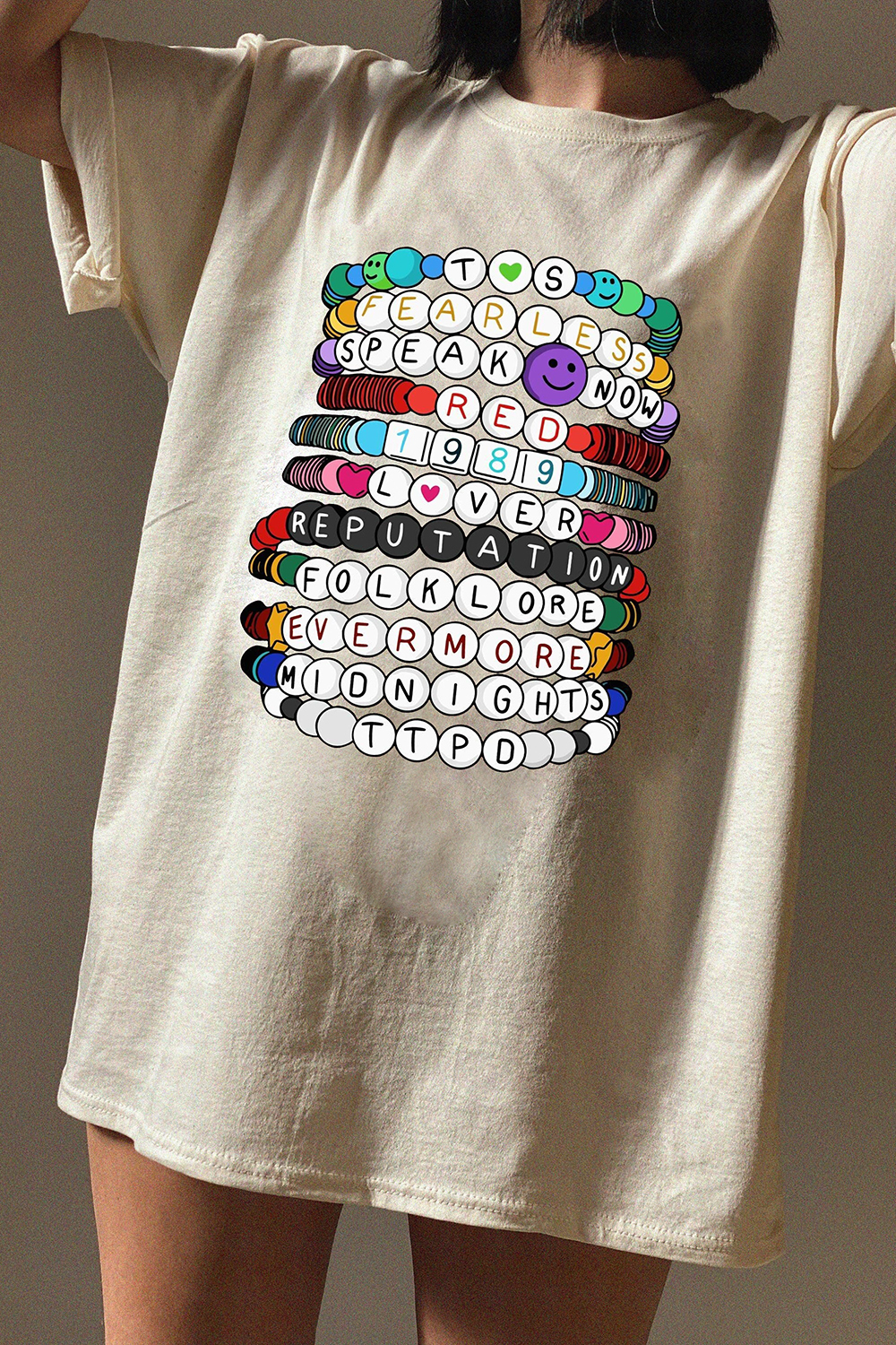 New T-Shirt Eras  Merch, Shirt Eras Tour Bracelet The Tortured Poets Department For Women
