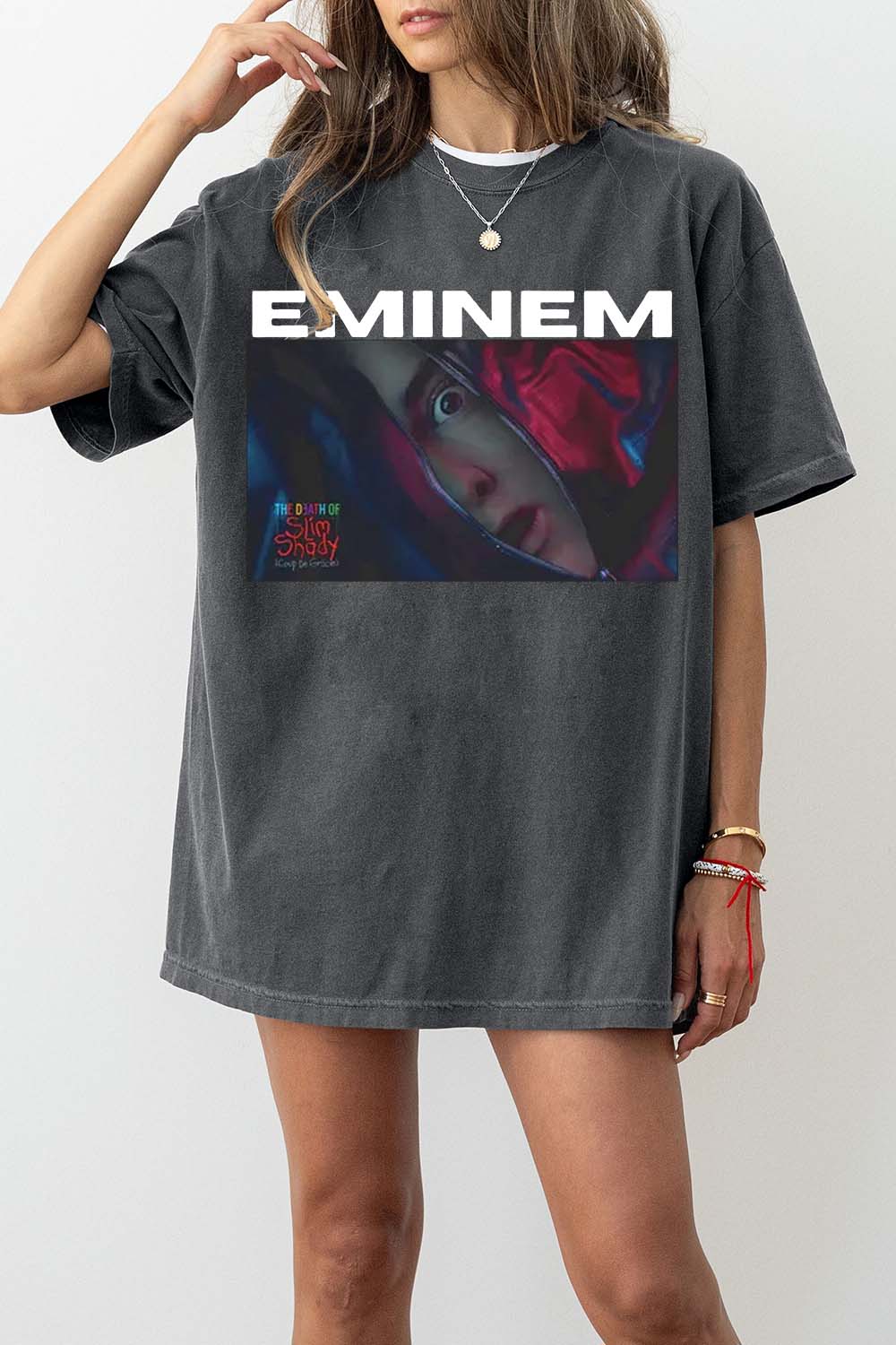 New T-Shirt Eminem The Merch, Shirt Eminem The Death Of Slim Shady For Women