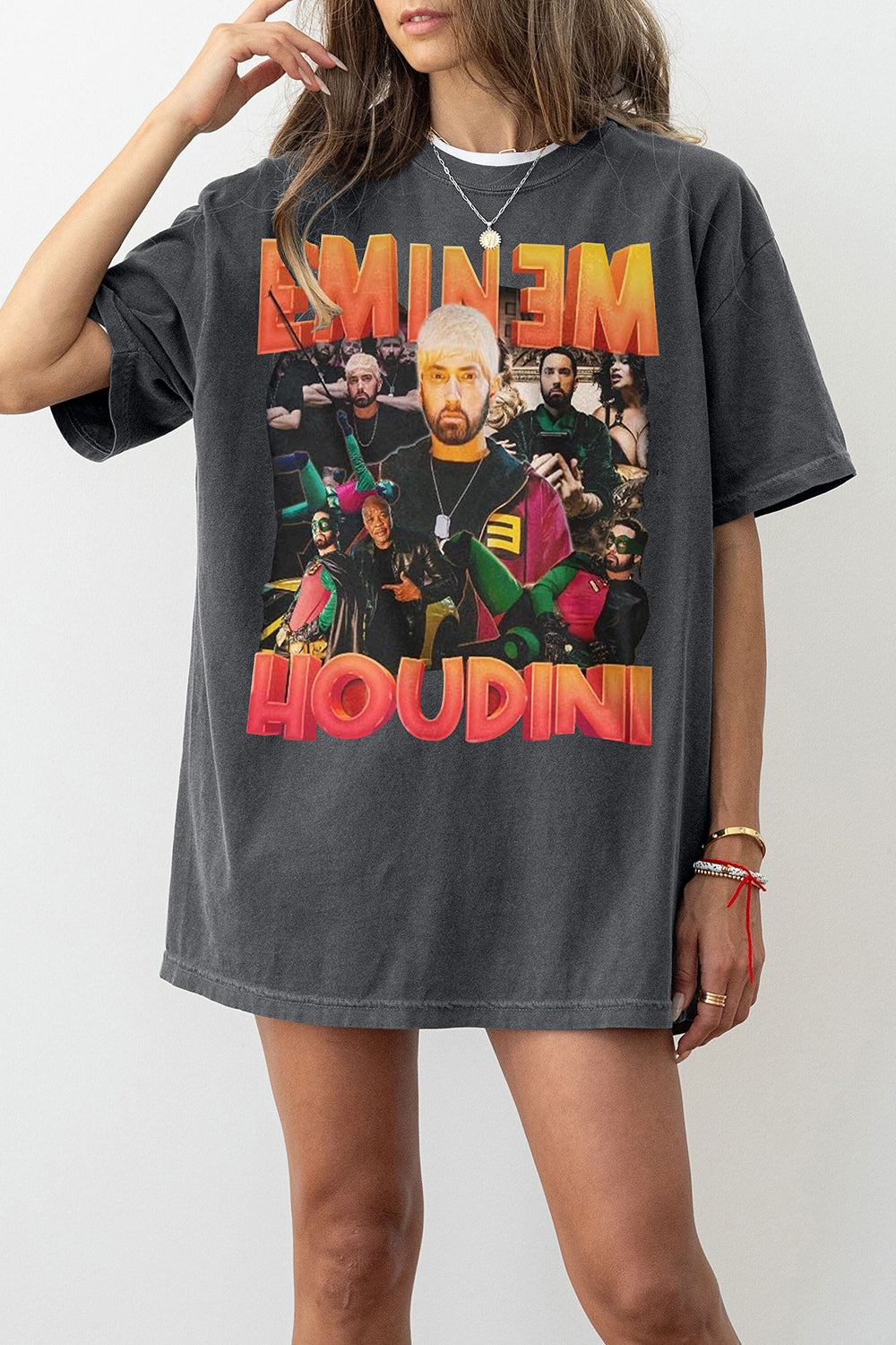 New T-Shirt Emin Houdini Merch, Shirt Emin Houdini 90S Retro Graphic For Women