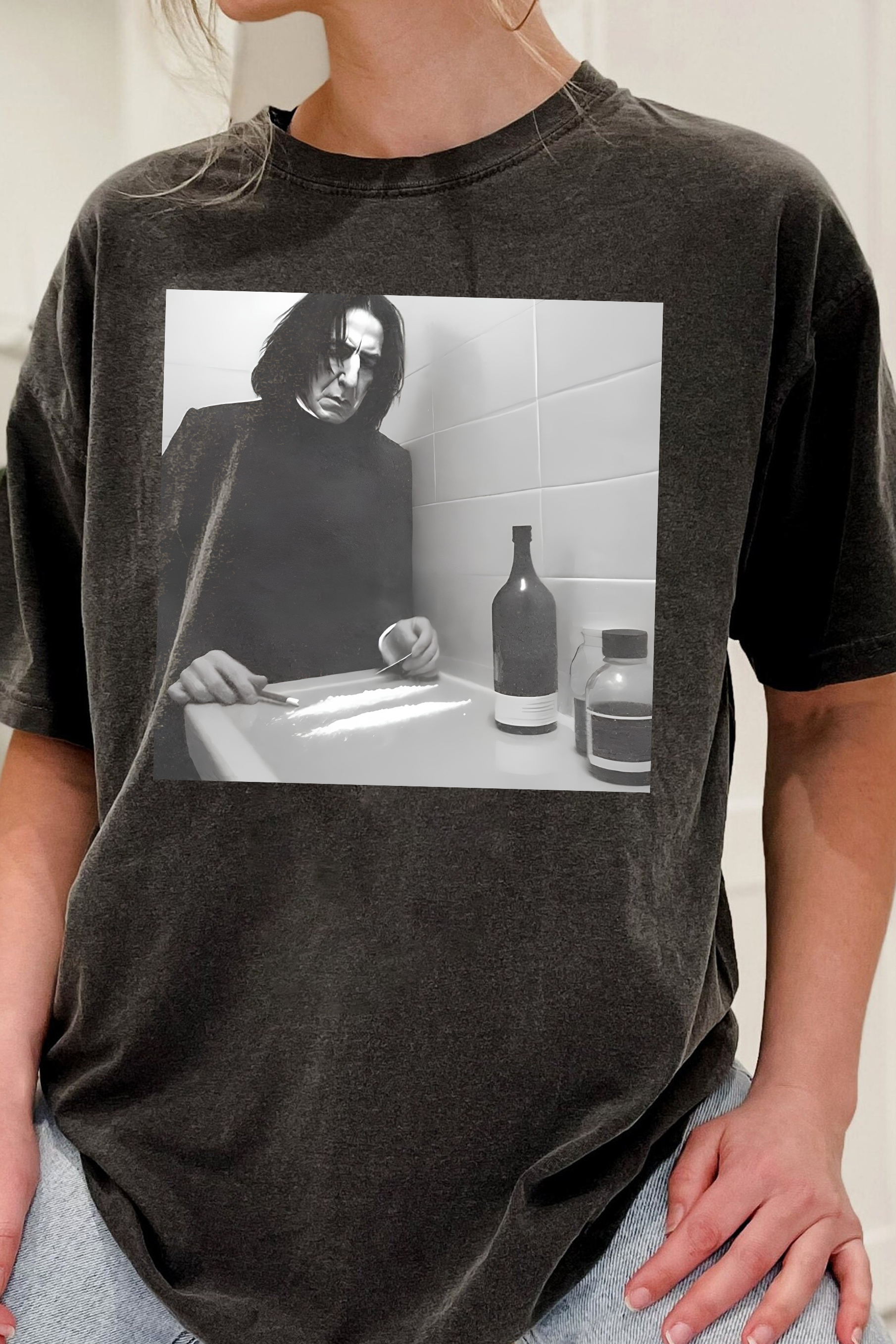 T-Shirt Drunk Snape Merch, Shirt Drunk Snape Funny Hp Fan For Women
