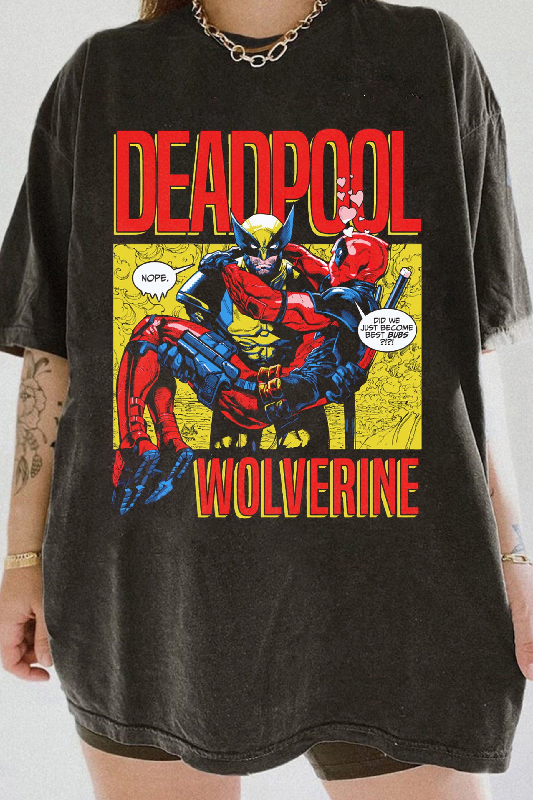 T-Shirt Deadpool And Merch, Shirt Deadpool And Wolverine Movie For Women