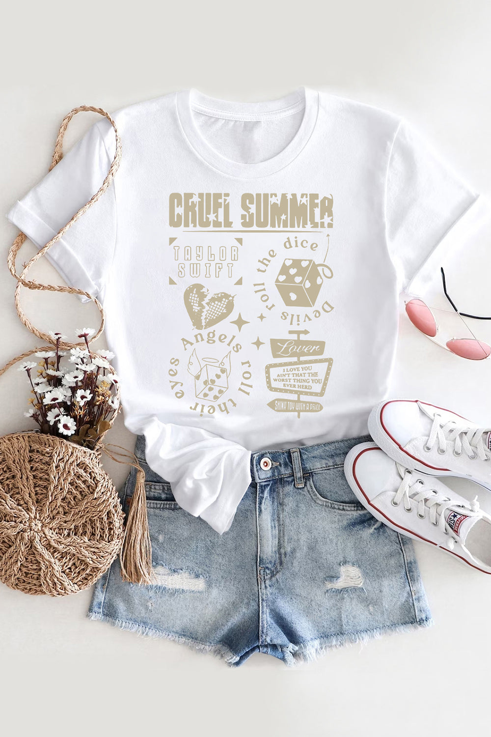 New T-Shirt Cruel Summer Merch, Shirt Cruel Summer Round Neck For Women