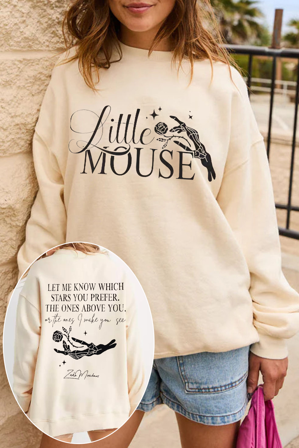 New Darkromance Double-Sided Printed Crew Neck Sweatshirt