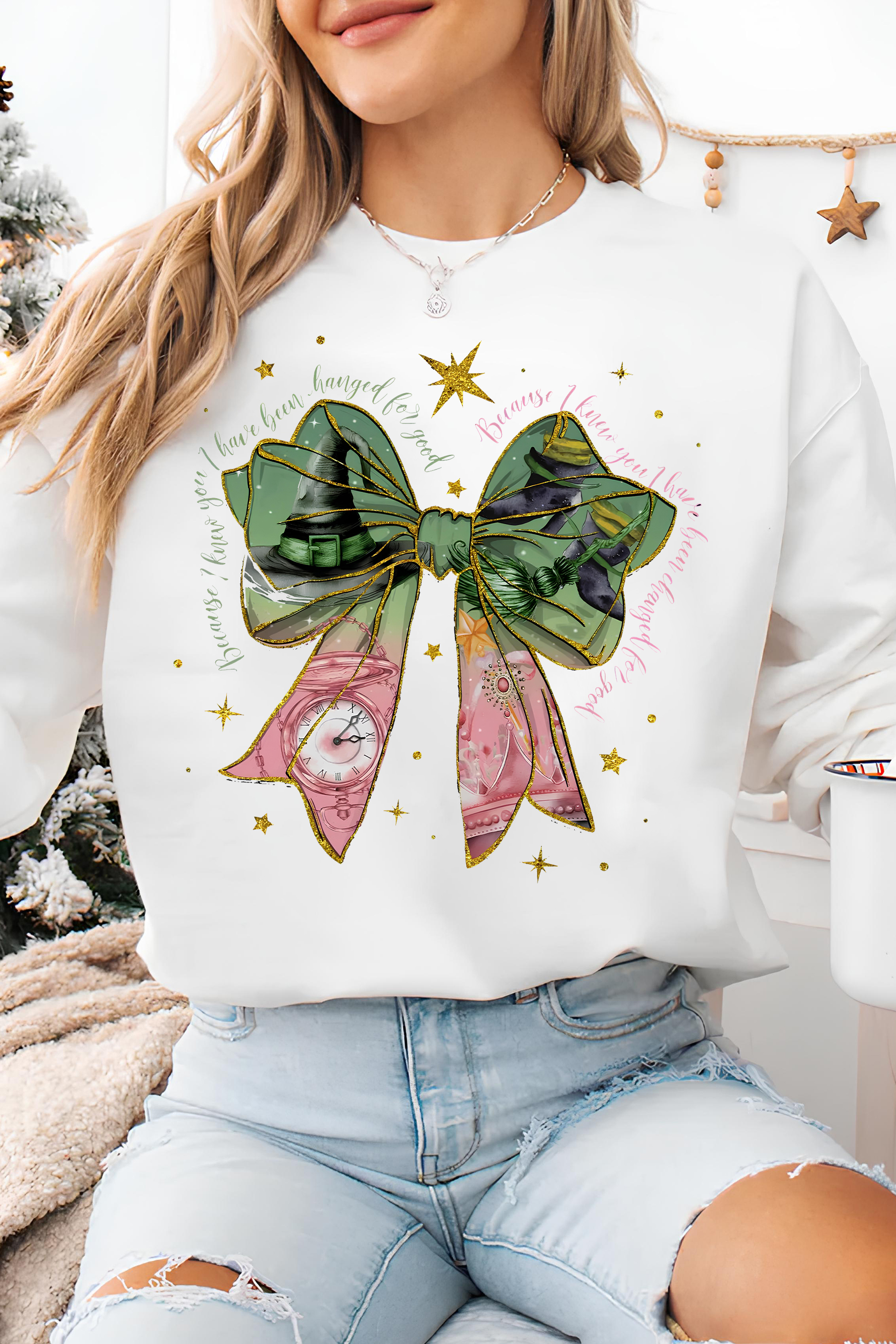 New Coquette Bow Because I Know You I Have Been Change For Good Fleece Sweatshirt For Women