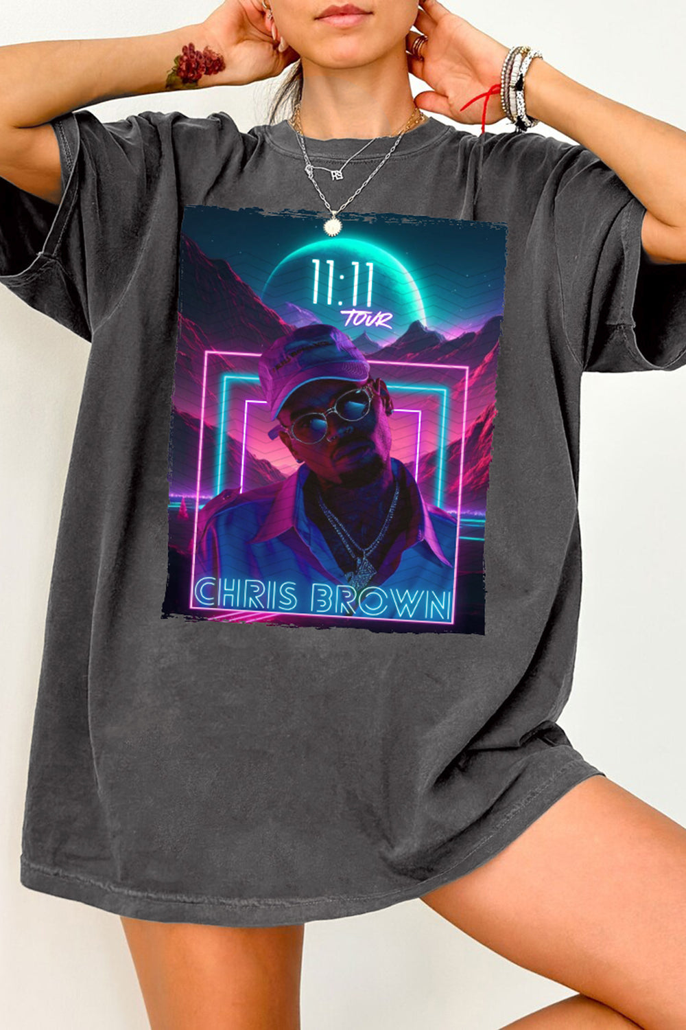 New T-Shirt Chris Brown Merch, Shirt Chris Brown 11:11 Tour Graphic Chris Breezy For Women