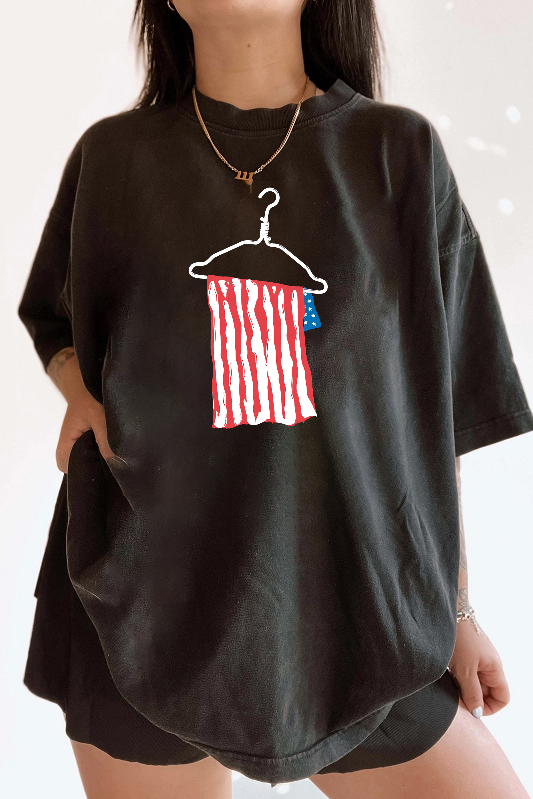 New T-Shirt Coat Hanger Merch, Shirt Coat Hanger Flag For Women