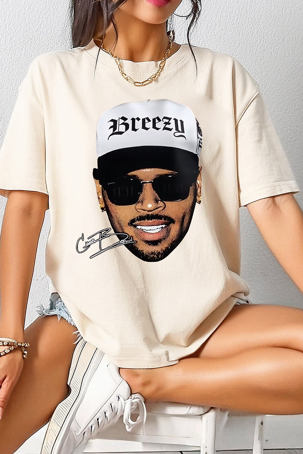 New T-Shirt Breezy Chris Merch, Shirt Breezy Chris Brown Merch For Women