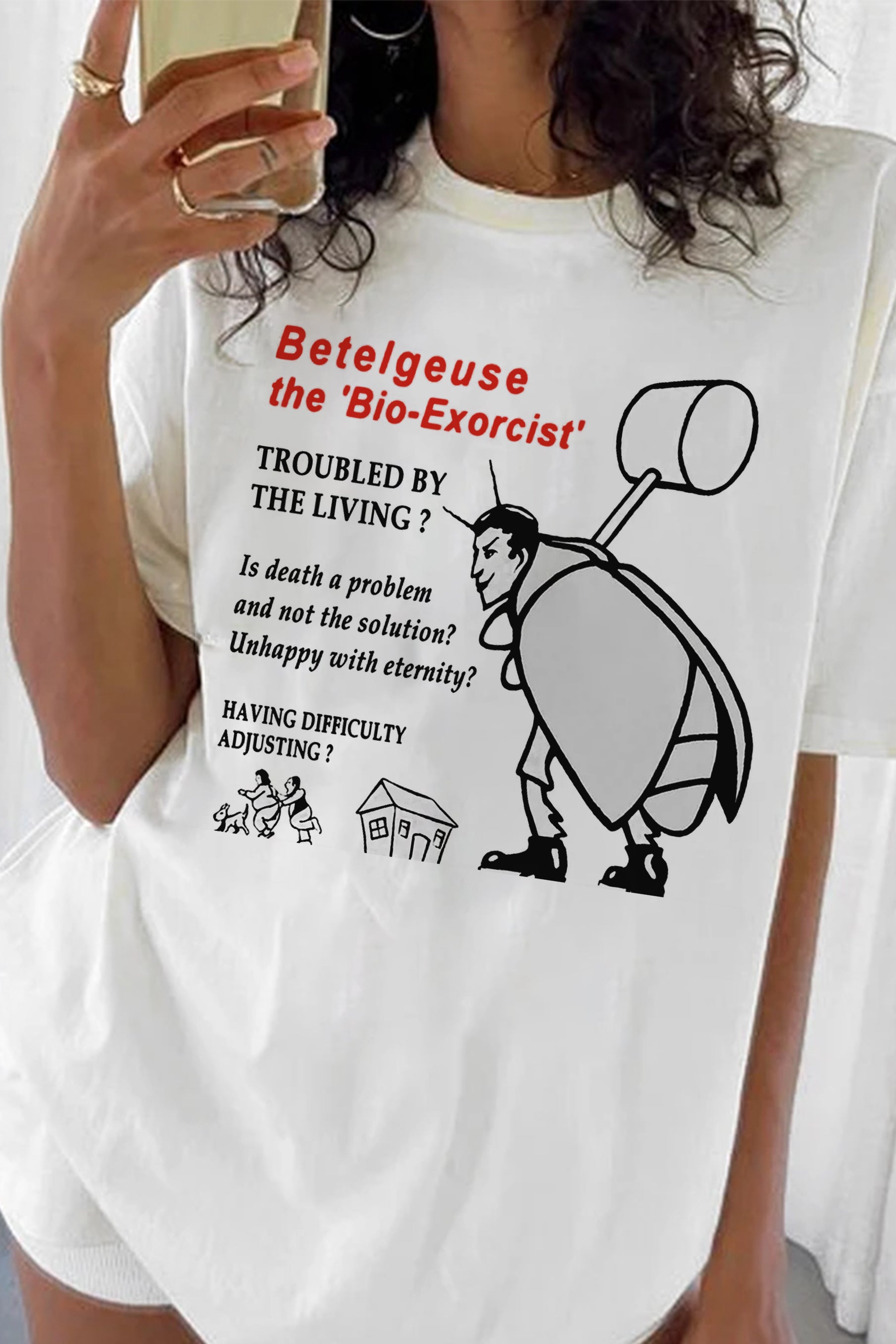 New T-Shirt Betelgeuse Horror Merch, Shirt Betelgeuse Horror Funny Retro 80S For Women
