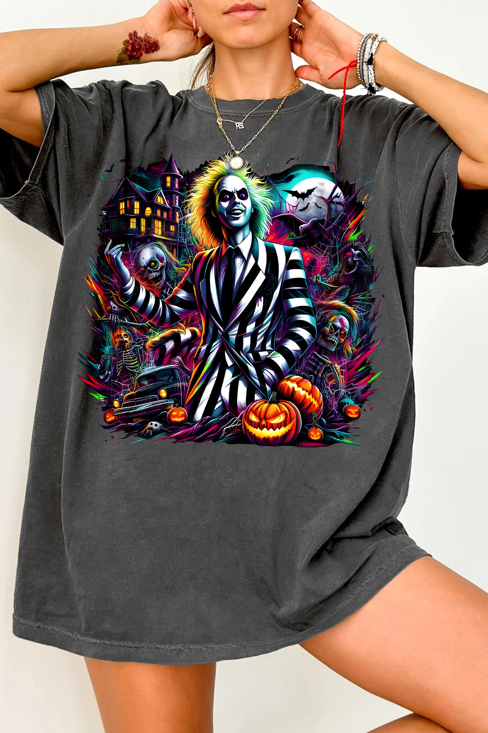 New T-Shirt Beetlejuice Horror Merch, Shirt Beetlejuice Horror Friends For Women