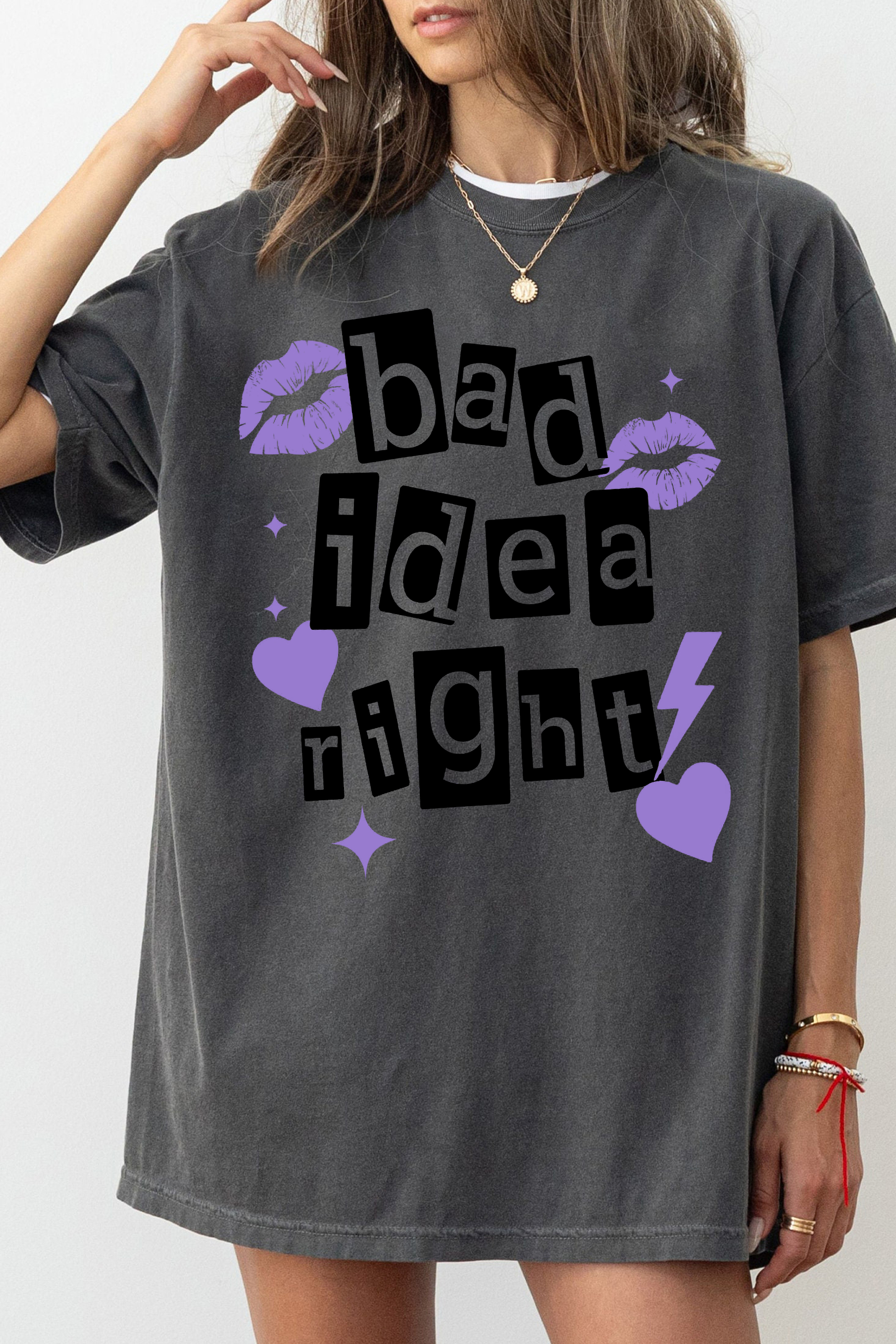 T-Shirt Bad Idea Merch, Shirt Bad Idea Right Olivia For Women