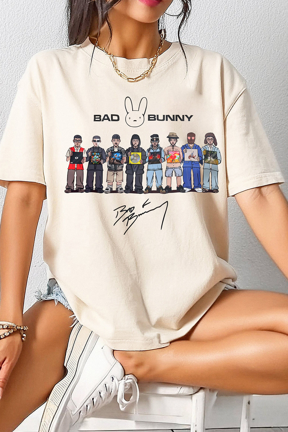 New T-Shirt Bad Bunny Merch, Shirt Bad Bunny Dtmf Album Merch For Women