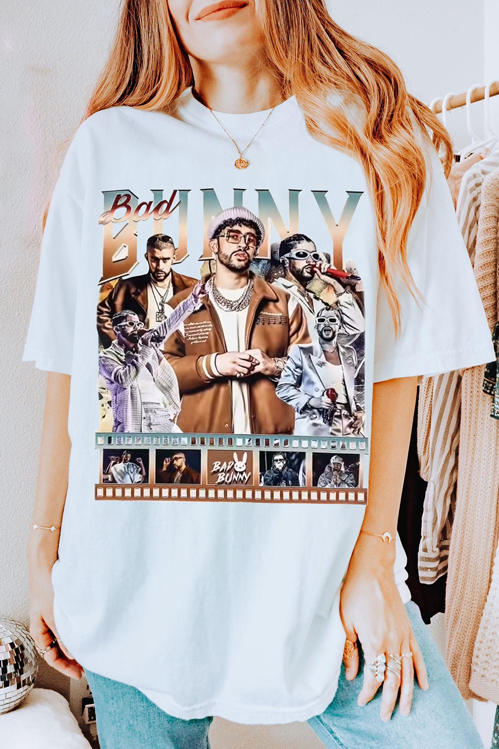New T-Shirt Bad Bunny Merch, Shirt Bad Bunny Graphic For Women