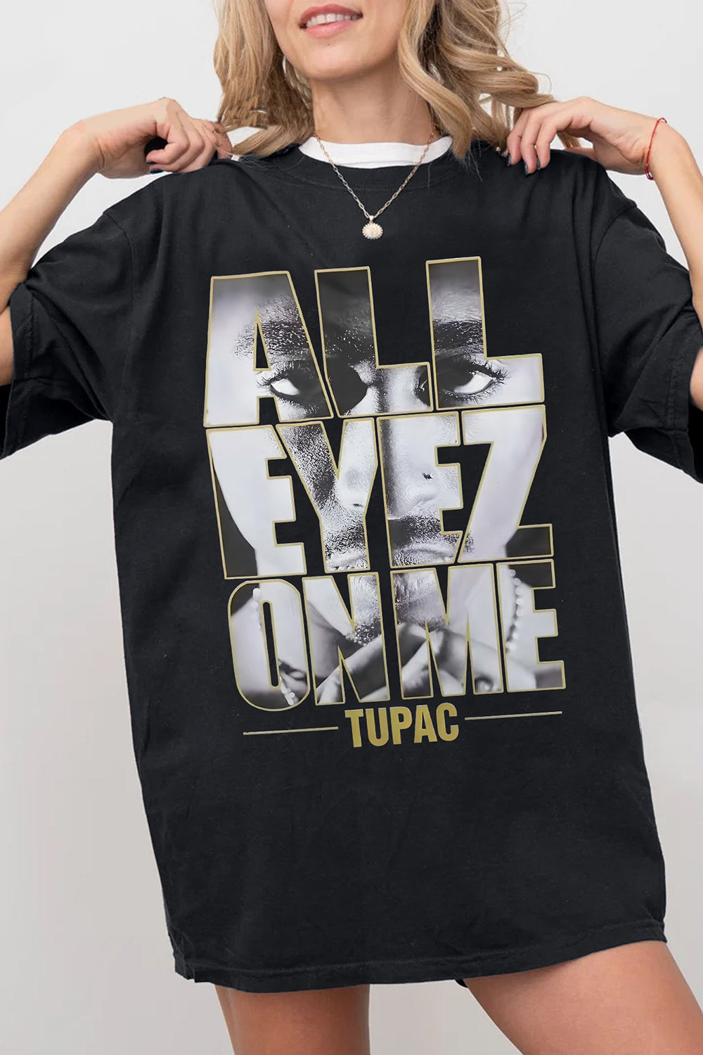 New T-Shirt All Eyes Merch, Shirt All Eyes On Me Tupac For Women