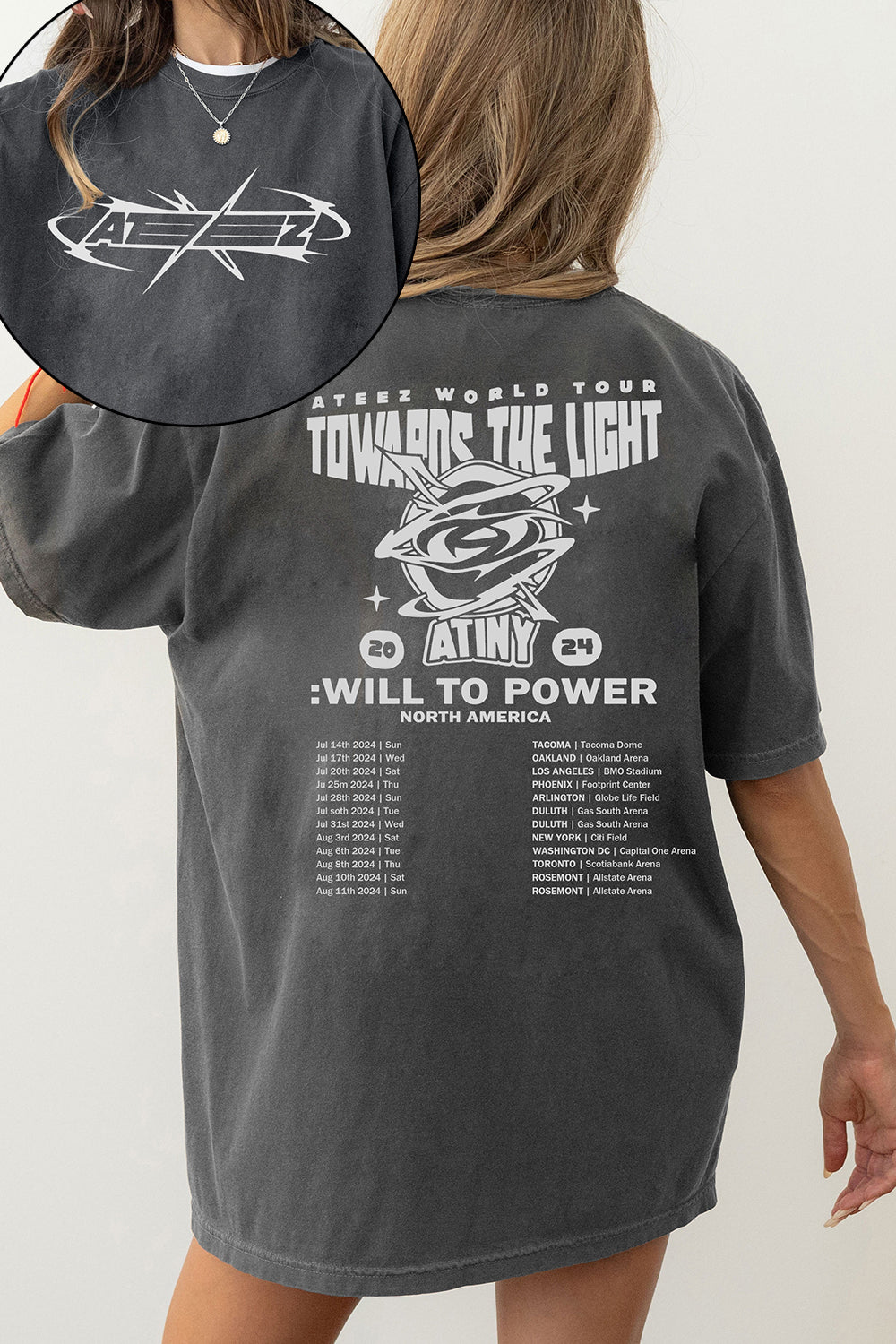 T-Shirt Az Towards Merch, Shirt Az Towards The Light: Will To Power World Tour For Women