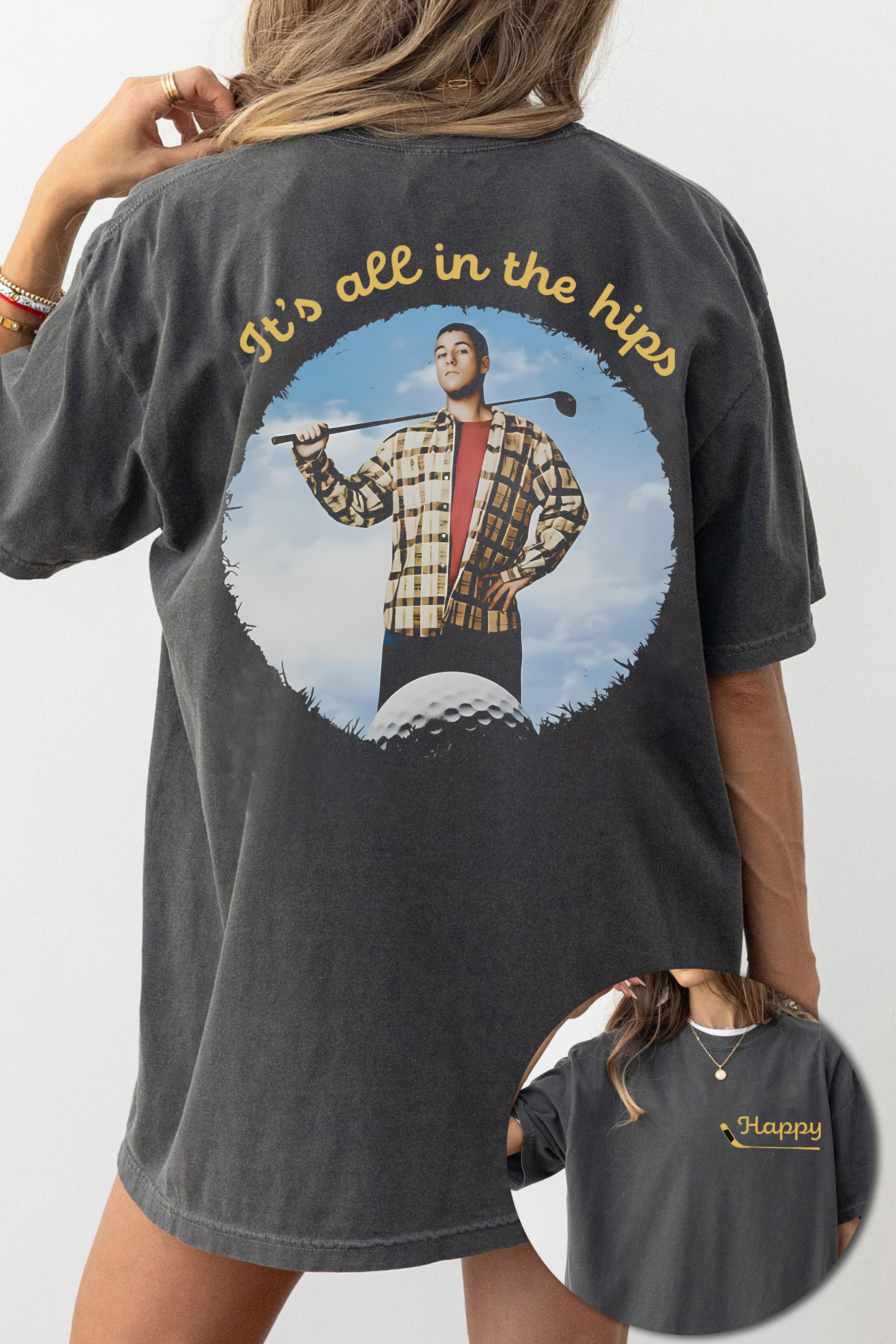 New T-Shirt Adam Sandler Merch, Shirt Adam Sandler Happy Gilmore For Women