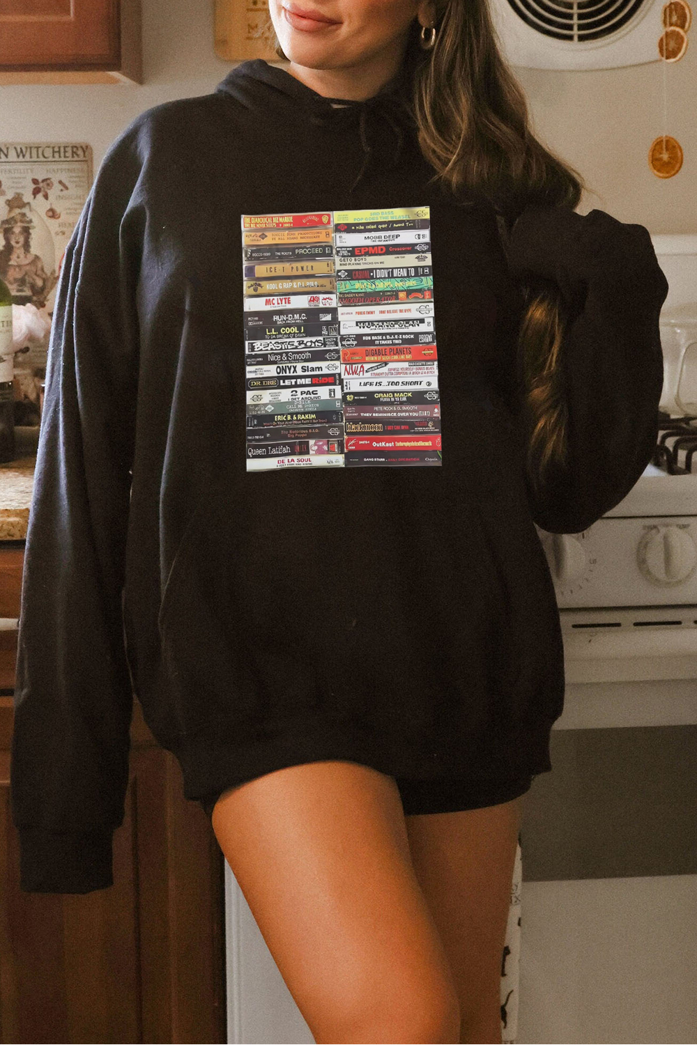 New 90’S Rap Printed Women’S Hooded Sweatshirt