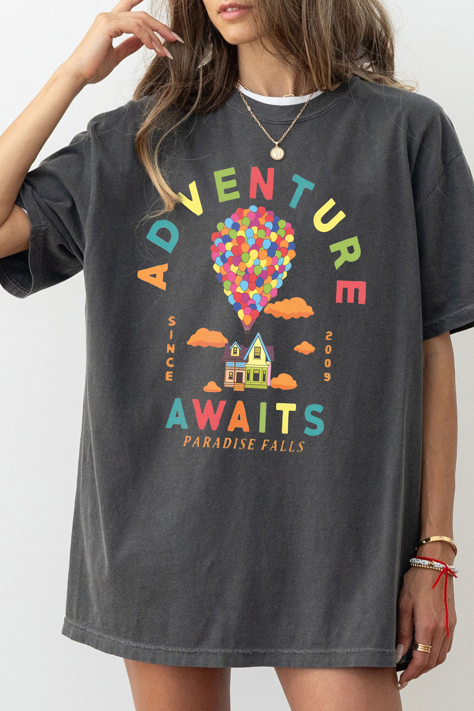 New T-Shirt Adventure Awaits Merch, Shirt Adventure Awaits Rainbow Balloons For Women
