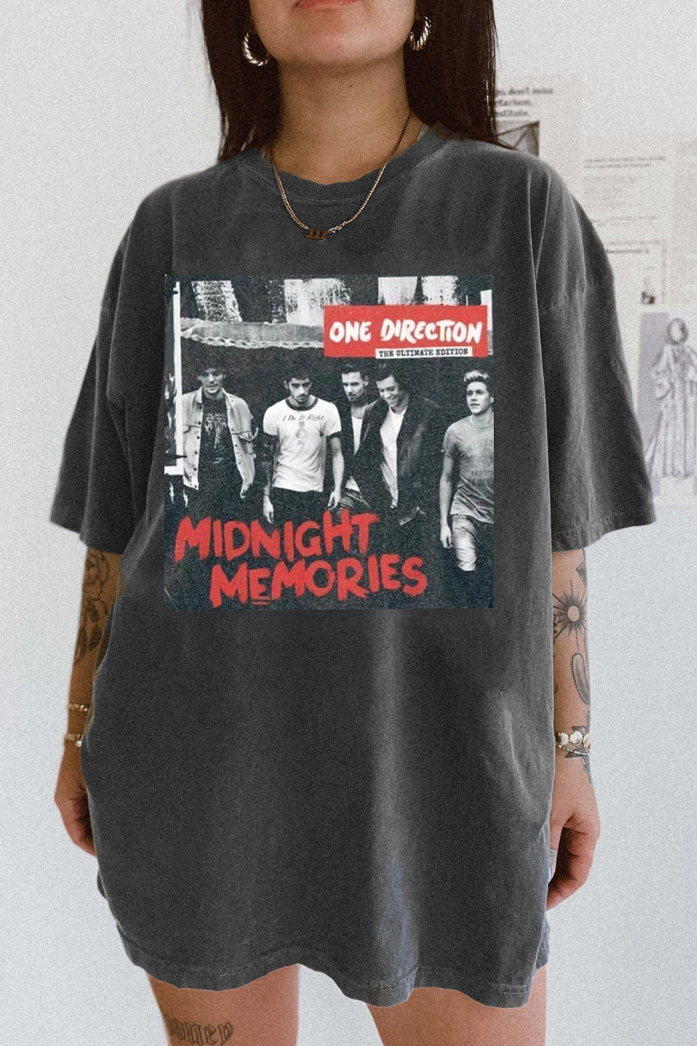 New T-Shirt 1D One Merch, Shirt 1D One Direction World Tour Midnight Memories Tour For Women