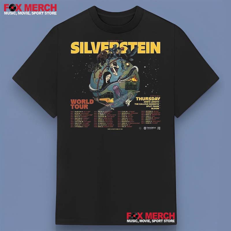New Silverstein Band North America Tour 2025 Concert, Silverstein Band North T-Shirt