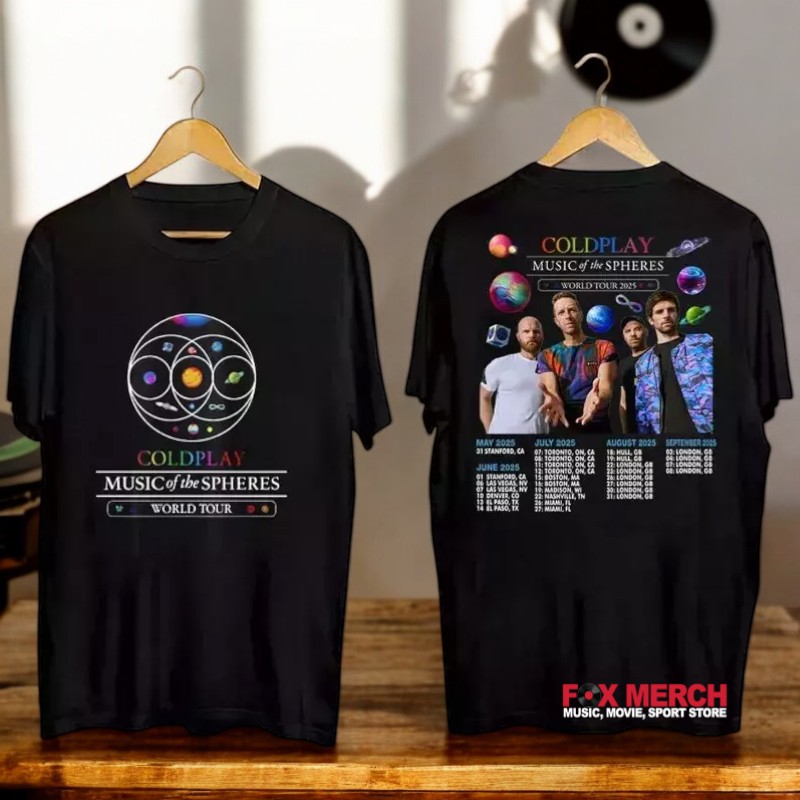 New Coldplay Music of the Spheres Tour 2025 Concert, Coldplay Music of T-Shirt