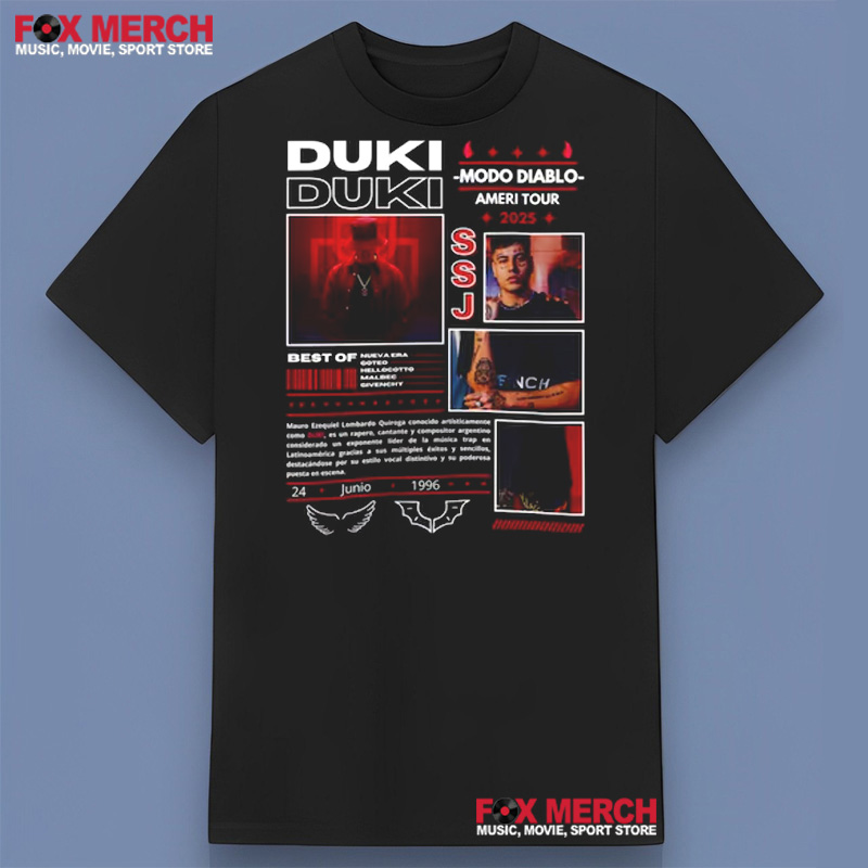 New Duki Modo Diablo Ameri Tour 2025, Duki Modo Diablo T-Shirt