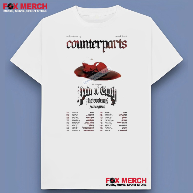 Counterparts North America Tour 2025, Counterparts North America T-Shirt