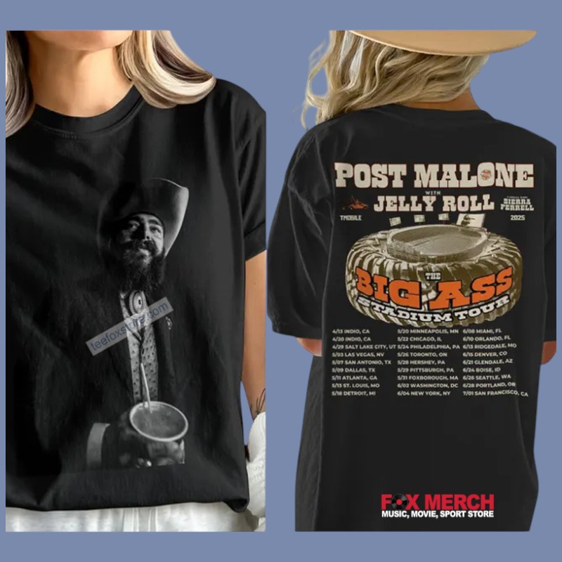 Post Malone Big Ass Stadium Tour Concert 2025 Graphic, Post Malone Big T-Shirt