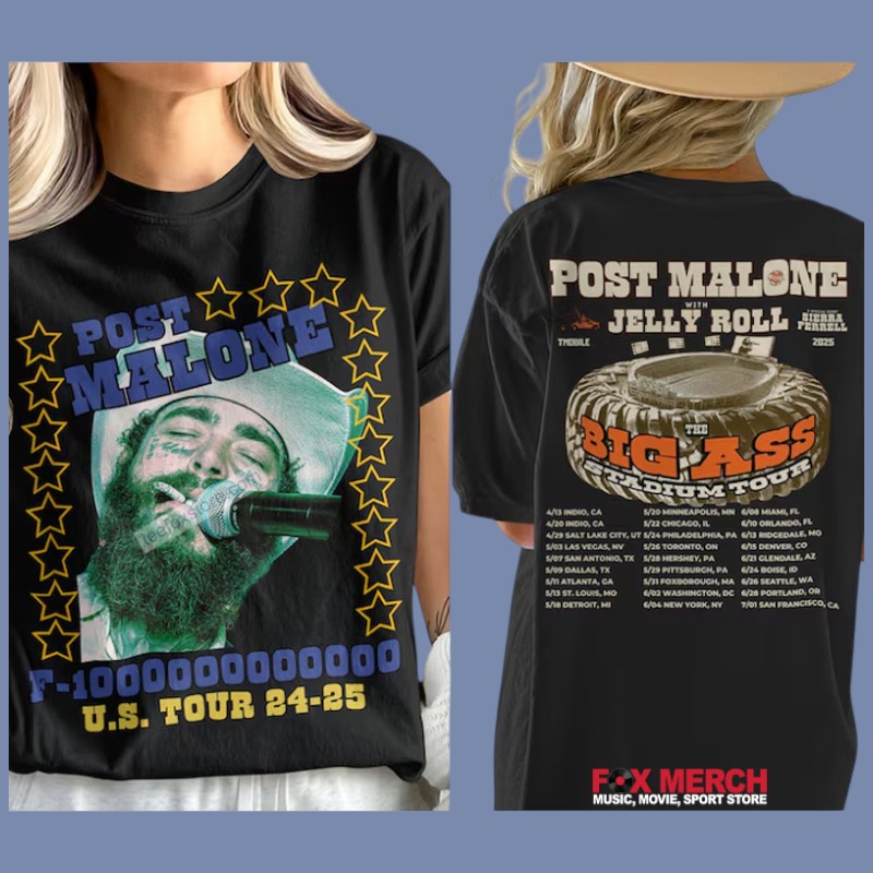 Post Malone Big Ass Stadium Tour 2025 Mens, Post Malone Big T-Shirt