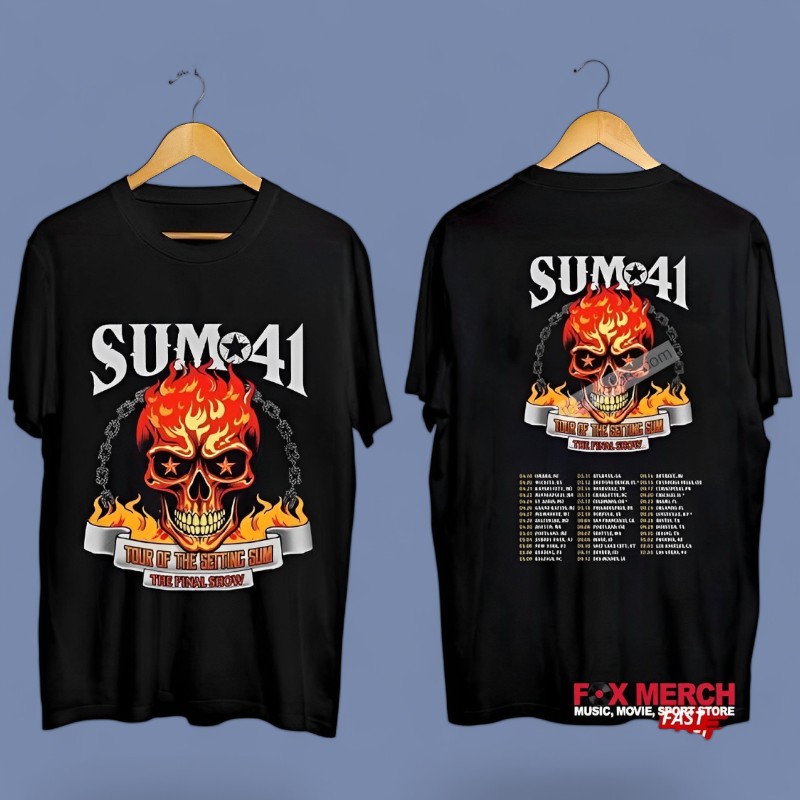 New Sum 41 Tour Of The Setting Sum The Final Show 2024 2025, Sum 41 Tour T-Shirt