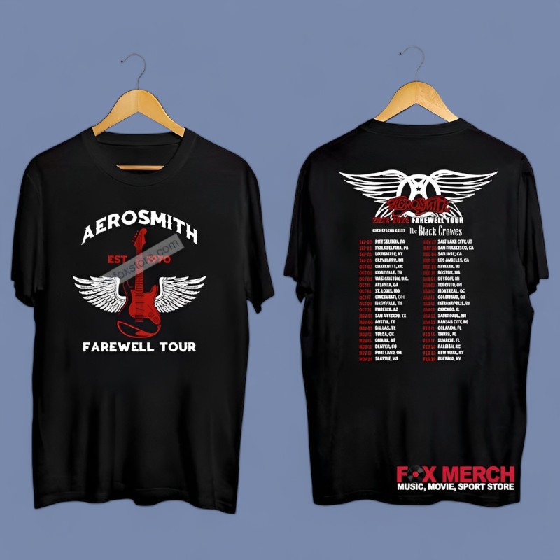 New Aerosmith Est 1970 Peace Out Farewell Tour 2025, Aerosmith Est 1970 T-Shirt