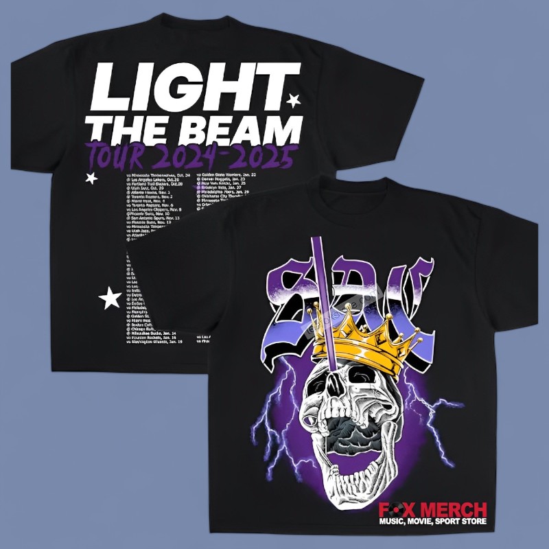 New Light the Beam Sac Skull King Tour 2025 Graphic, Light the Beam T-Shirt