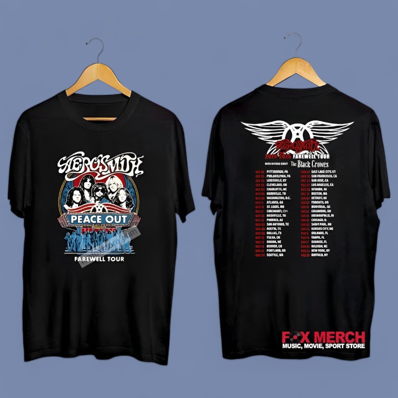 New Aerosmith Peace Out Farewell Tour 2025 Rock Concert, Aerosmith Peace Out T-Shirt