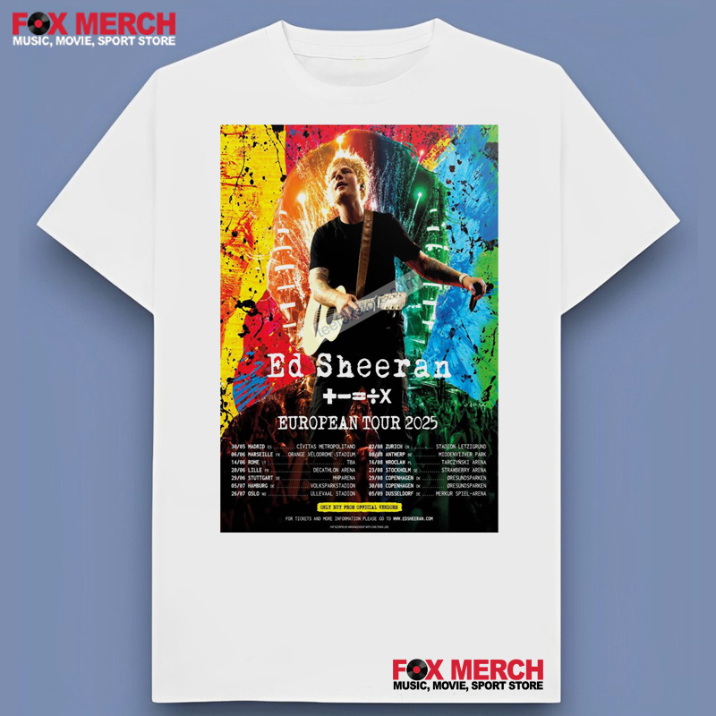 New Ed Sheeran Europe Tour Dates 2025 Unisex, Ed Sheeran Europe T-Shirt