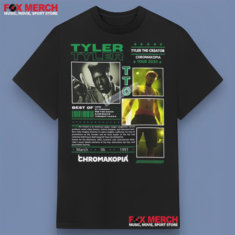 New Tyler the Creator Chromakopia Tour 2025 Music, Tyler the Creator T-Shirt