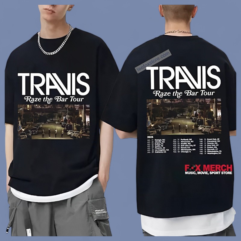 New TraviS Raze The Bar Tour 2025 Two Sided Graphic, TraviS Raze The T-Shirt