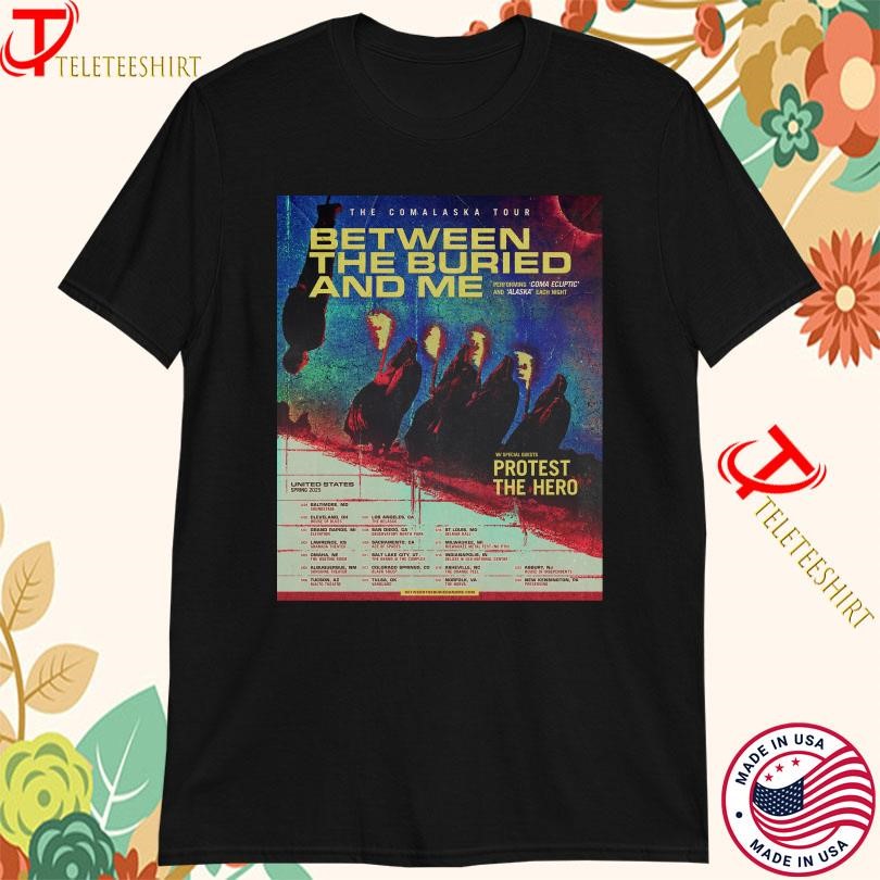 Between The Buried And Me Protest The Hero 2025 Tour, Between The Buried T-shirts