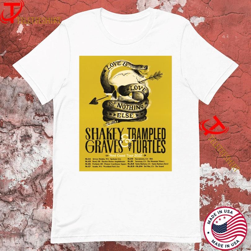 New Shakey Graves And Trampled Turtles West Coast 2025 Tour, Shakey Graves T-shirts
