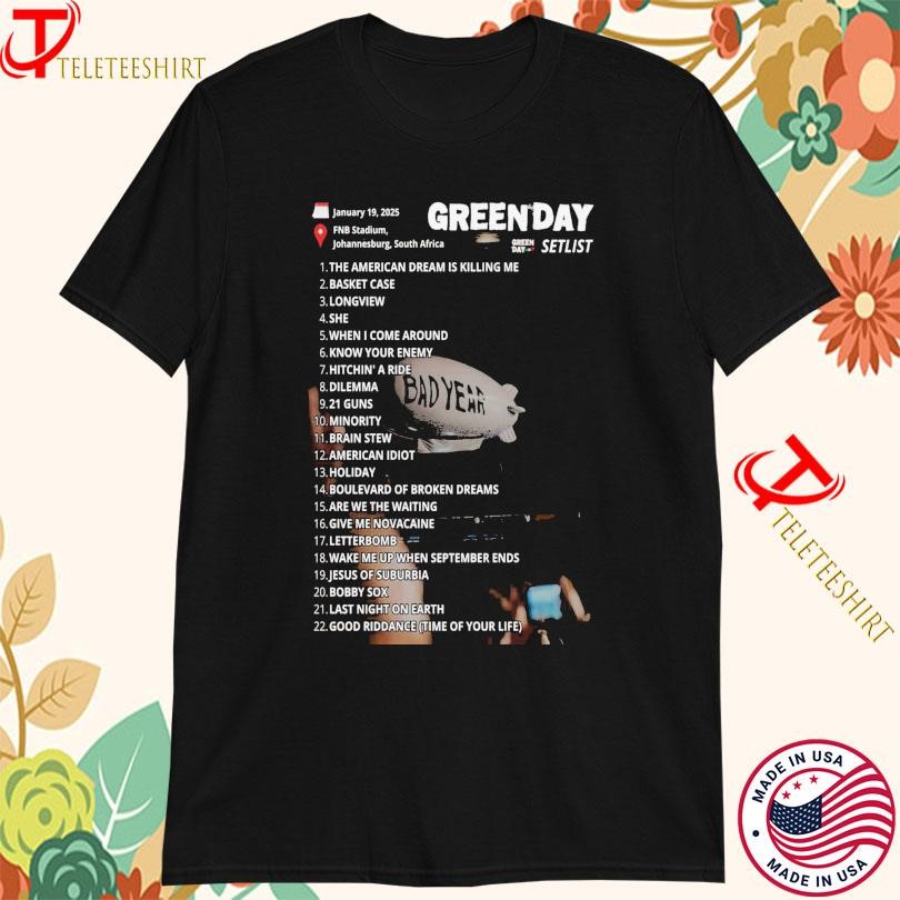 New Green Day Bad Year Setlist 2025 Tour, Green Day Bad T-shirts
